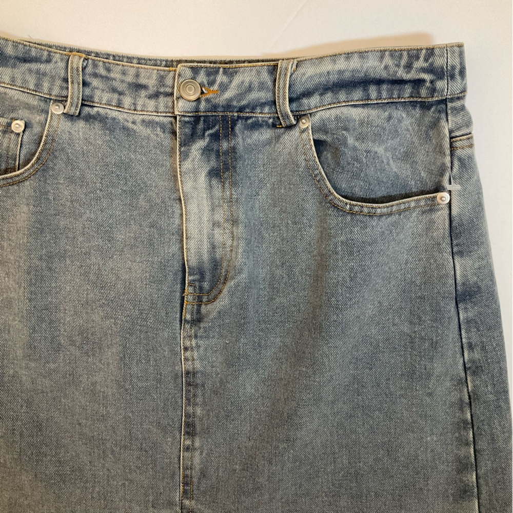 Mimosa Denim Maxi Skirt | Front Slit | Jean | Blue | Large - Picture 7 of 10